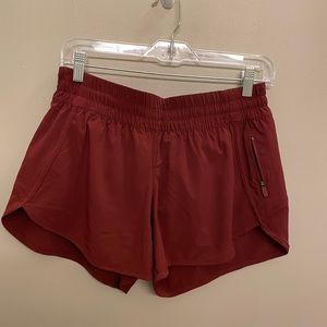 Burgundy Lululemon 4 inch Tracker Shorts